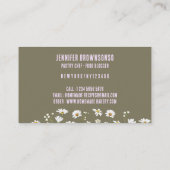 Paarse rustieke stijl Daisy Flower Bakery Visitekaartje (Achterkant)