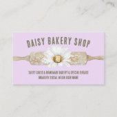 Paarse rustieke stijl Daisy Flower Bakery Visitekaartje (Voorkant)