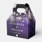 Paarse Rustieke String Lights Schuur Hout Wedding Bedankdoosjes (Achterkant)
