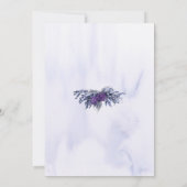 Paarse rustieke Waterverf dennenboom bos bruiloft Save The Date (Achterkant)