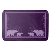 Paarse rustieke werveling beer Memory Foam Badmat (Voorkant)