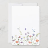 Paarse rustieke wilde bloemen bruiloft kaart (Achterkant)