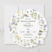 Paarse Rustieke Wilde Bloemen Kaart (Voorkant)