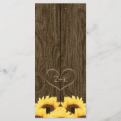 PAARSE RUSTIEKE ZONNEBLOEM MENU KAART (Achterkant)