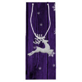 Paarse Rustige kerstrenrenwijn - Gift Bag Wijn Cadeautas (Achterkant)