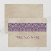 Paarse Rustige Lace Table Number Briefkaart (Voorkant / Achterkant)