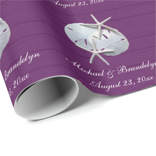 Paarse Rustige zandschar-goudschroot Cadeaupapier (Rol Hoek)