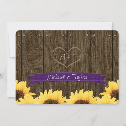 PAARSE RUSTISCHE ZONLOWER ENGAGEMENT ARTIJ KAART (Achterkant)