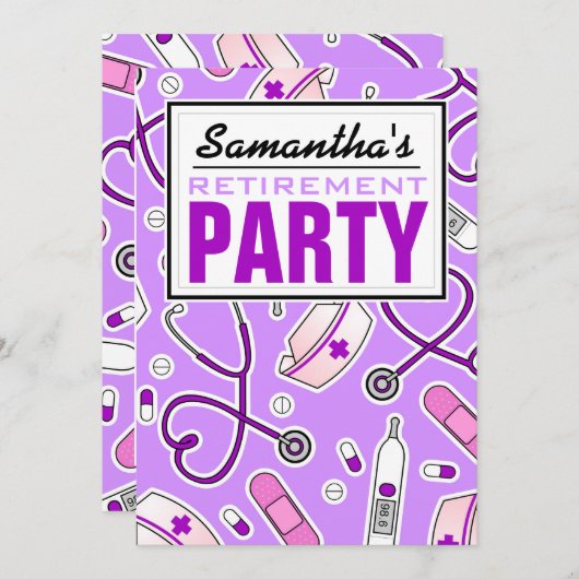 Paarse rustpartij kaart (Voorkant / Achterkant)