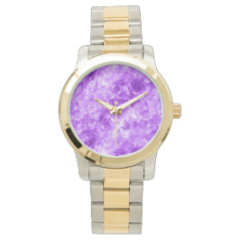 Paarse ruw textiel horloge