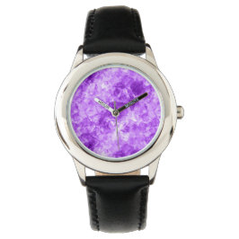 Paarse ruw textiel horloge