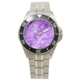 Paarse ruw textiel horloge