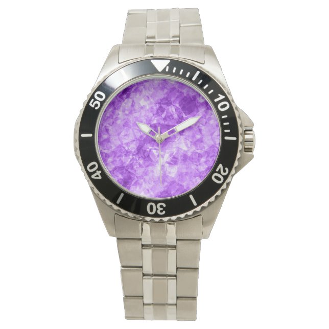 Paarse ruw textiel horloge (Voorkant)