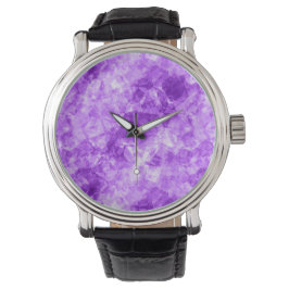 Paarse ruw textiel horloge