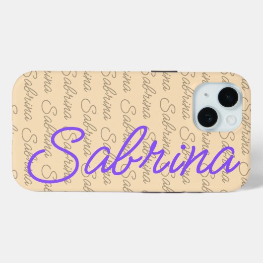 Paarse Sabrina Handtekening Naam Patroon Case-Mate iPhone Case (Achterkant (horizontaal))