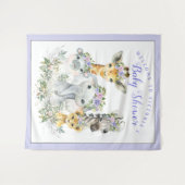 Paarse Safari Baby Shower Banner Achtergrond Wandkleed (Voorkant (horizontaal))