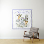 Paarse Safari Baby Shower Banner Achtergrond  Wandkleed (In situ)