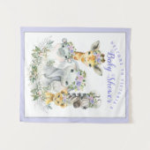 Paarse Safari Baby Shower Banner Achtergrond Wandkleed (Voorkant (horizontaal))