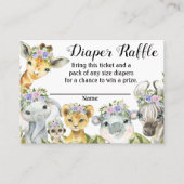 Paarse Safari Baby shower Luier Raffle Ticket (Voorkant)