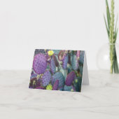 Paarse Sage Cactus met Gele Bloemen Note Kaart (Voorkant)