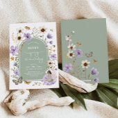 Paarse Sage Green Fairy eerste verjaardagsfeestje Kaart