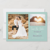 Paarse Sage Groene Eenvoudige QR Code Sla de Datum Kaart (Voorkant)