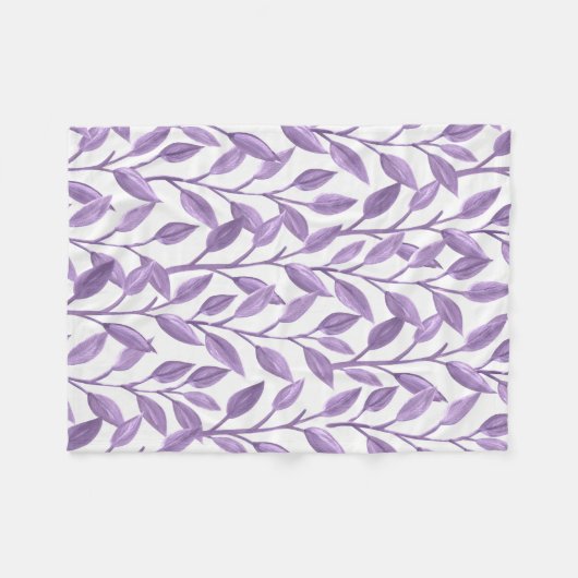 Paarse Sage Leaves Fleece Deken (Voorkant (Horizontaal))