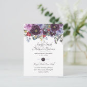Paarse Sage Oranje Pink Floral Wedding Invitation Briefkaart (Staand voorkant)