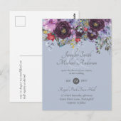 Paarse Sage Oranje Pink Floral Wedding Invitation Briefkaart (Voorkant / Achterkant)