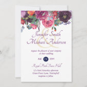 Paarse Sage Oranje Pink Floral Wedding Invitation Kaart (Voorkant)