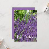 Paarse Sage, Paarse Salvia Birthday Card Kaart (Voorkant / Achterkant in situ)