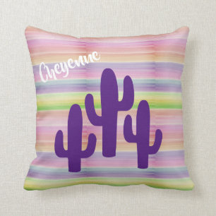 Paarse Saguaro Cactus Southwest Desert Sunset Kussen