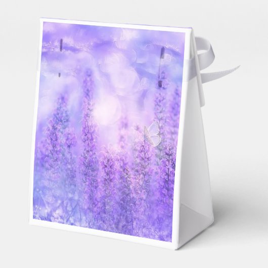 Paarse salie & een vlinder bedankdoosjes (Achterkant)