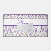 Paarse Salie Groene Lavendel Aangepaste Naam Bureaumat (Keyboard & Muis)