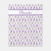Paarse Salie Groene Lavendel Aangepaste Naam Fleece Deken (Voorkant)