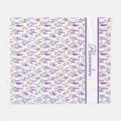 Paarse Salie Groene Lavendel Aangepaste Naam Fleece Deken (Voorkant (Horizontaal))