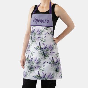 Paarse Salie Groene Lavendel Aangepaste Naam Schort