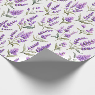 Paarse Salie Groene Lavendel Bloem Cadeaupapier