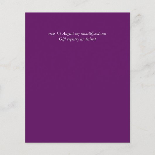 Paarse salie oranje roze bloemige trouw uitnodigin (Achterkant)