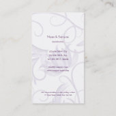 Paarse salonharing visitekaartje (Achterkant)