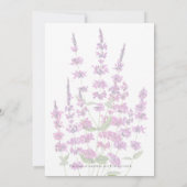 paarse salvia bloemen huwelijksuitnodiging kaart (Achterkant)