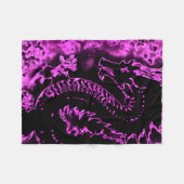 Paarse Samurai Spirit Dragon Fleece Blanket (Voorkant (Horizontaal))