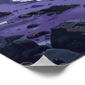 Paarse Sand Beach Coastal Art Poster (Hoek)