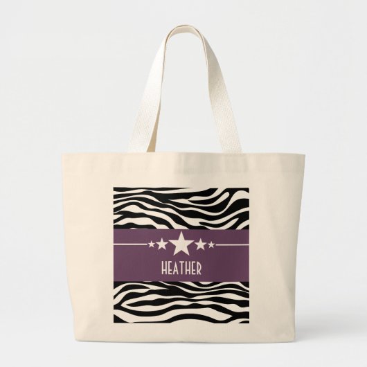 Paarse Sassy Star-Canvas tas (Voorkant)