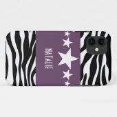 Paarse Sassy Star Zebra BT iPhone 5 Hoesje (Achterkant (horizontaal))