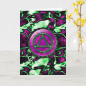 Paarse satijn sober soberheid herstel Kaart (Gele Bloem)