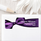 PAARSE satijnen strik bruiloft retour adres label (Insitu)