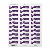 PAARSE satijnen strik bruiloft retour adres label (Full Sheet)