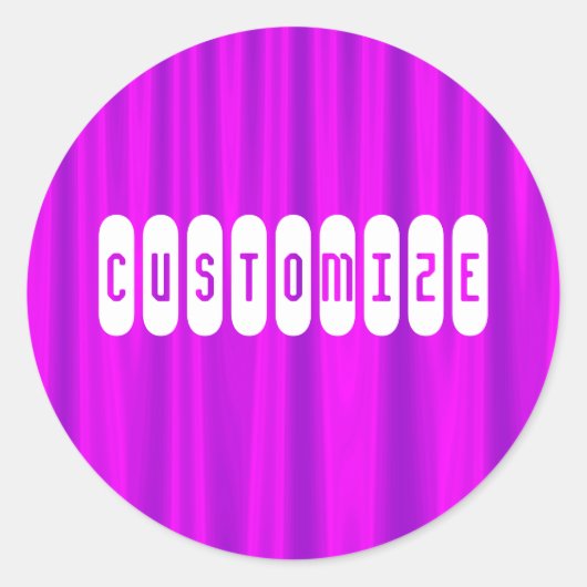 Paarse Satin - Sjabloon Ronde Sticker (Voorkant)