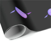 Paarse Saturnus op zwart omslagpapier Cadeaupapier (Rol Hoek)